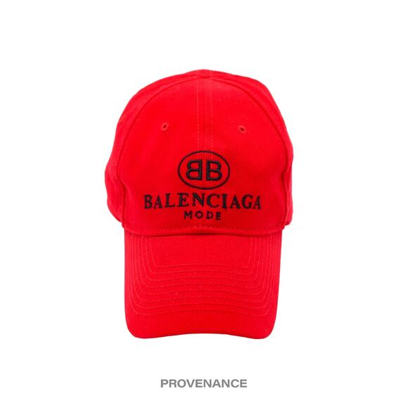 🔴 Balenciaga BB Logo Mode Embroidered Cap Hat - Red - Picture 1 of 11